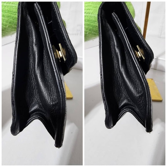 Authentic Chanel Vintage Matelasse Double Turnlock Shoulder Bag Black - Picture 11 of 16